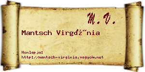 Mantsch Virgínia névjegykártya